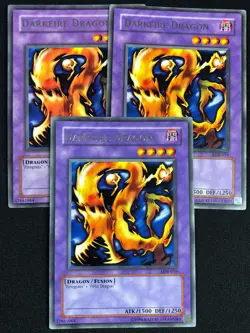 YUGIOH DARKFIRE DRAGON LOB-019 LOB-019 RARE X3 (NM) - Image 1