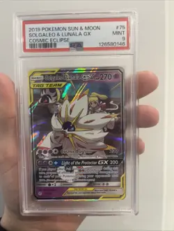 Pokemon TCG Solgaleo & Lunala GX Cosmic Eclipse Ultra Rare Card 75/236 PSA 9 - Image 3