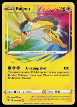 Raikou 050/185 Holo Amazing Rare Vivid Voltage Pokemon Card - Image 1