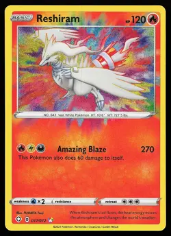 Reshiram 017/072 Holo Amazing Rare Shining Fates Pokemon Card - Image 1