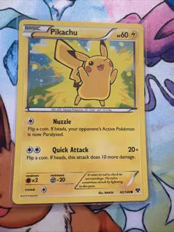 Pokemon Pikachu TCG 42/146 XY Movie Holo Card 2014 Promo Card - Image 1