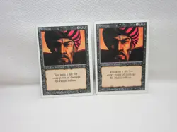 EL HAJJAJ X2 MAGIC THE GATHERING REVISED MTG VINTAGE Trading Card #136 - Image 2