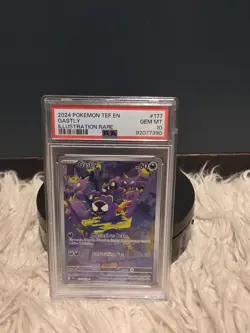 2024 POKEMON TEF EN-TEMPORAL FORCES #177 GASTLY ILLUSTRATION RARE PSA 10 - Image 3