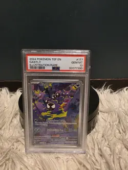 2024 POKEMON TEF EN-TEMPORAL FORCES #177 GASTLY ILLUSTRATION RARE PSA 10 - Image 5