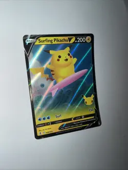 Surfing Pikachu V 008/025 Holo V Rare Celebrations Pokemon Near Mint - Image 1