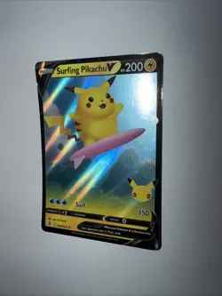 Surfing Pikachu V 008/025 Holo V Rare Celebrations Pokemon Near Mint - Image 2