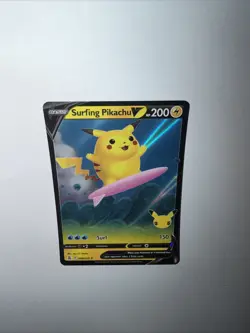 Surfing Pikachu V 008/025 Holo V Rare Celebrations Pokemon Near Mint - Image 4