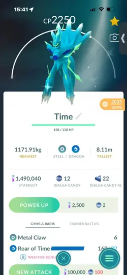Pokemon Go (Stage 50)Shiny legendary Diagla(roar)&Palkia(Rend) ( 42 Legendarys ) - Image 4