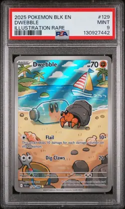 2025 POKEMON BLK EN-BLACK BOLT ILLUSTRATION RARE #129 DWEBBLE PSA 9 - Image 1