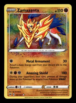 Zamazenta 102/185 SWSH04: Vivid Voltage Holofoil Amazing Rare Pokemon TCG - Image 1