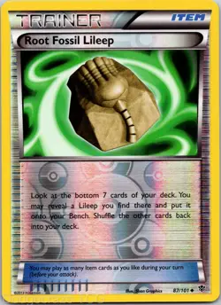 Root Fossil Lileep 87/101 Uncommon Plasma Blast Pokemon Reverse Holo NM - Image 1