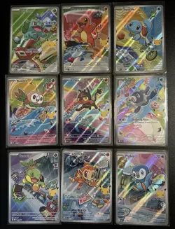 Pokemon First Partner Illustration Collection Series 1 Full Set Of 9 Promo Cards - Image 1