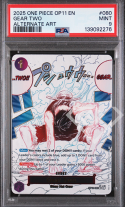 One Piece Card Game Gear Two OP11-080 Alternate Art - PSA 9 English - Image 1