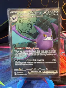 Team Rocket's Crobat ex 217/182 NM Ultra Rare Destined Rivals Pokemon Card TCG - Image 1