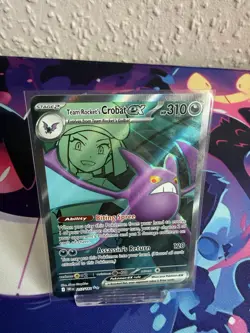 Pokemon TCG Team Rocket's Crobat EX Full Art Destined Rivals Card 217/182 - Image 1