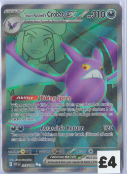 Pokemon TCG Team Rocket's Crobat ex 217/182 Sv10: Destined Rivals Holo - Image 1