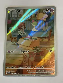 Pokemon TCG SV01 Scarlet & Violet Base Set Ralts 211/198 Illustration Rare Holo - Image 1