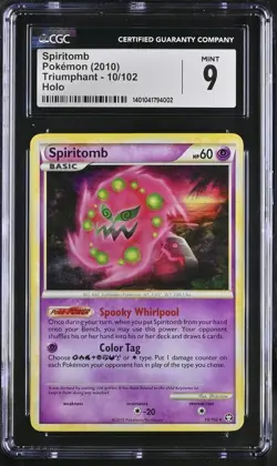 Pokemon Spiritomb 10/102 Holo HGSS Triumphant - CGC 9 - Image 1