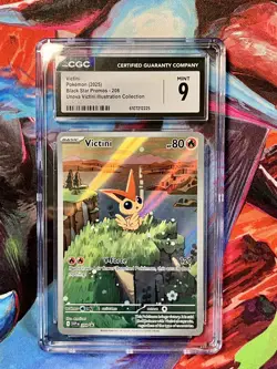CGC 9 Victini SVP 208 Pokemon Unova Collection Promo Illustration Rare 2025 MINT - Image 1