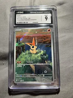 Pokemon TCG Victini Black Star Promo #208 CGC 9 Mint Illustration Collection - Image 1