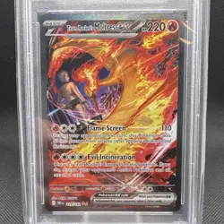 Pokemon Team Rocket's Moltres ex SIR Holo 229/182 Destined Rivals EN PSA 9 - Image 2