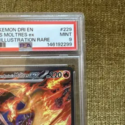 PSA 9 TEAM ROCKET'S MOLTRES EX 229/182 - DESTINED RIVALS SIR HOLO - MINT - Image 2