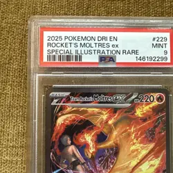 PSA 9 TEAM ROCKET'S MOLTRES EX 229/182 - DESTINED RIVALS SIR HOLO - MINT - Image 5