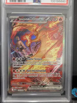 PSA 9 MINT TEAM ROCKET'S MOLTRES EX 229/182 - DESTINED RIVALS SIR HOLO - Image 2