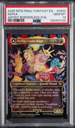 2025 MTG FINAL FANTASY #0322 KEFKA, COURT MAGE/KEFKA, RULER OF RUIN PSA 10 - Image 1