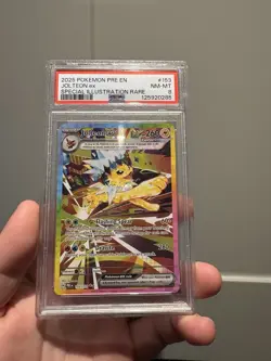 Pokemon TCG Jolteon EX 153/131 Prismatic Evolutions Card PSA 8 NM-MT - Image 1