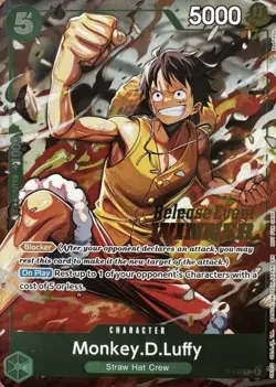 Monkey.D.Luffy P-135 Winner Stamp OP16 Pre-Release Event Promo Card Sealed - Image 1