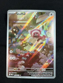 Pokemon Stufful 154/132 ME01 Mega Evolution Full Art Rare Holo TCG Card - Image 1
