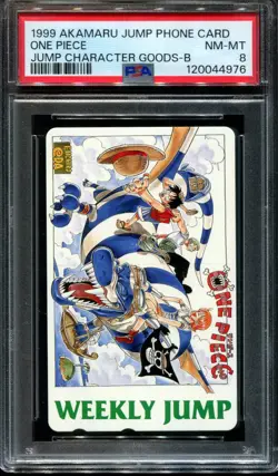 PSA 8 One Piece Akamaru Jump Character Luffy Nami Telephone Card Phone Japanese - Image 1