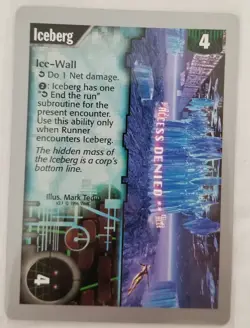 Rare Proteus "Iceberg” card Netrunner ccg v2.1 1996 WotC Wizards of the Coast - Image 1