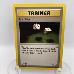 Gambler 1st Edition 60/62 Fossil MP Common WOTC Pokemon TCG Vintage Single - Image 1