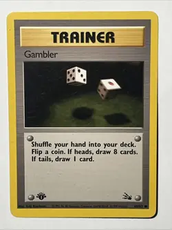 Gambler Pokemon Trainer 1st Edition Fossil Series 60/62 - Image 1
