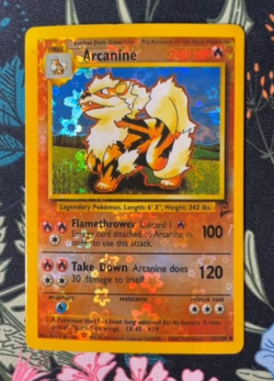 Rare Arcanine Flower Holo Sticker Vintage Vending Prism Pokemon 90s -G24 - Image 1