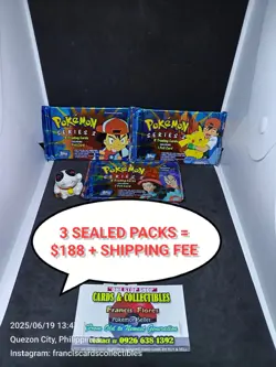 Pokemon SEALED - ASH, PIKACHU, JESSIE & JAMES (TOPPS SERIES 2) YR.2000 "3 PACKS" - Image 1