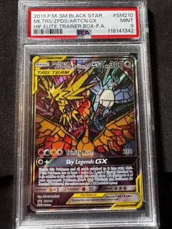 Pokemon 2019 Moltres & Zapdos & Articuno GX SM210 Sm Holo PSA 9 - Image 1