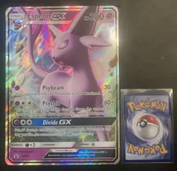 JUMBO Espeon GX Oversized Promo SM35 Full Art Holo 2017 Pokemon HP/DMG - Image 5