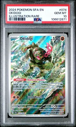 2024 POKEMON SFA EN-SHROUDED FABLE ILLUSTRATION RARE #074 OKIDOGI PSA 10 - Image 1