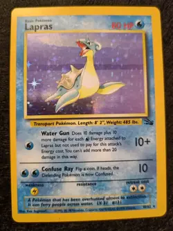 Pokemon Card Lapras 10/62 Fossil Holo - Image 2
