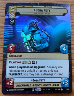 STAR WARS UNLIMITED TCG JTL: HYPERSPACE FOIL RARE CARD: BOBA FETT - Image 1