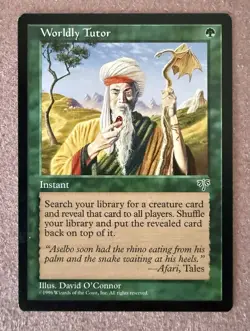 Worldly Tutor Mirage MTG Magic The Gathering Lightly Played - Image 1