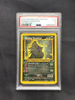 Pokemon: Neo Destiny 1st Edition Rare Holo: Shining Tyranitar 113/105 PSA 5 - Image 1