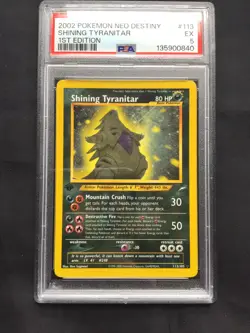 Pokemon: Neo Destiny 1st Edition Rare Holo: Shining Tyranitar 113/105 PSA 5 - Image 2