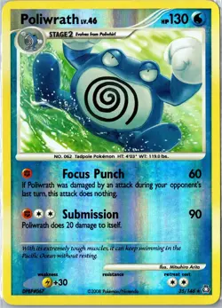 Poliwrath Legends Awakened 35/146 Rare Reverse Holo Moderately Played - Image 1