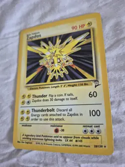 Pokemon Zapdos 20/130 Holo Base Set 2 II 2000 NM - Image 2