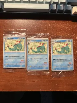 3x Pokemon Illustration Contest Promo SEALED, Feraligatr, Pikachu, Toxtricity - Image 1