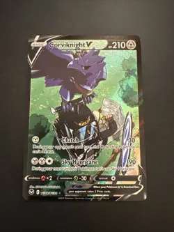 Pokemon Corviknight V Ultra Rare Full Art Holo Silver Tempest TG18/TG30 210 HP - Image 1